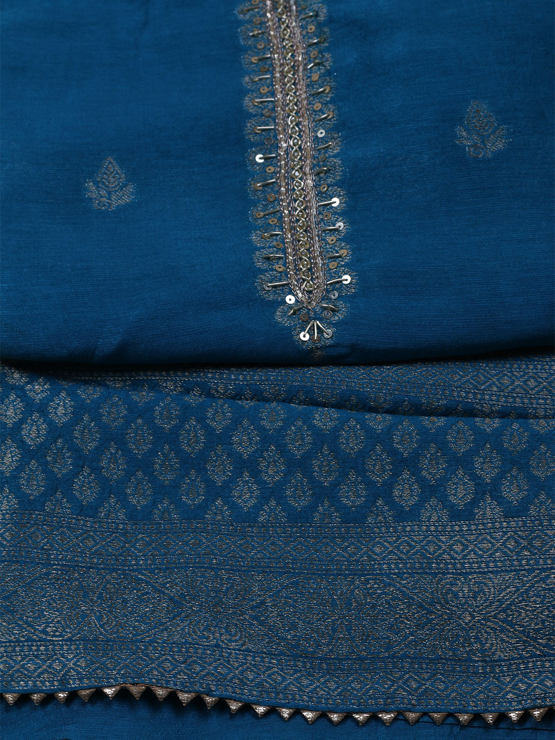 Kanjeevaram Chanderi Unstitched Suit With Dupatta