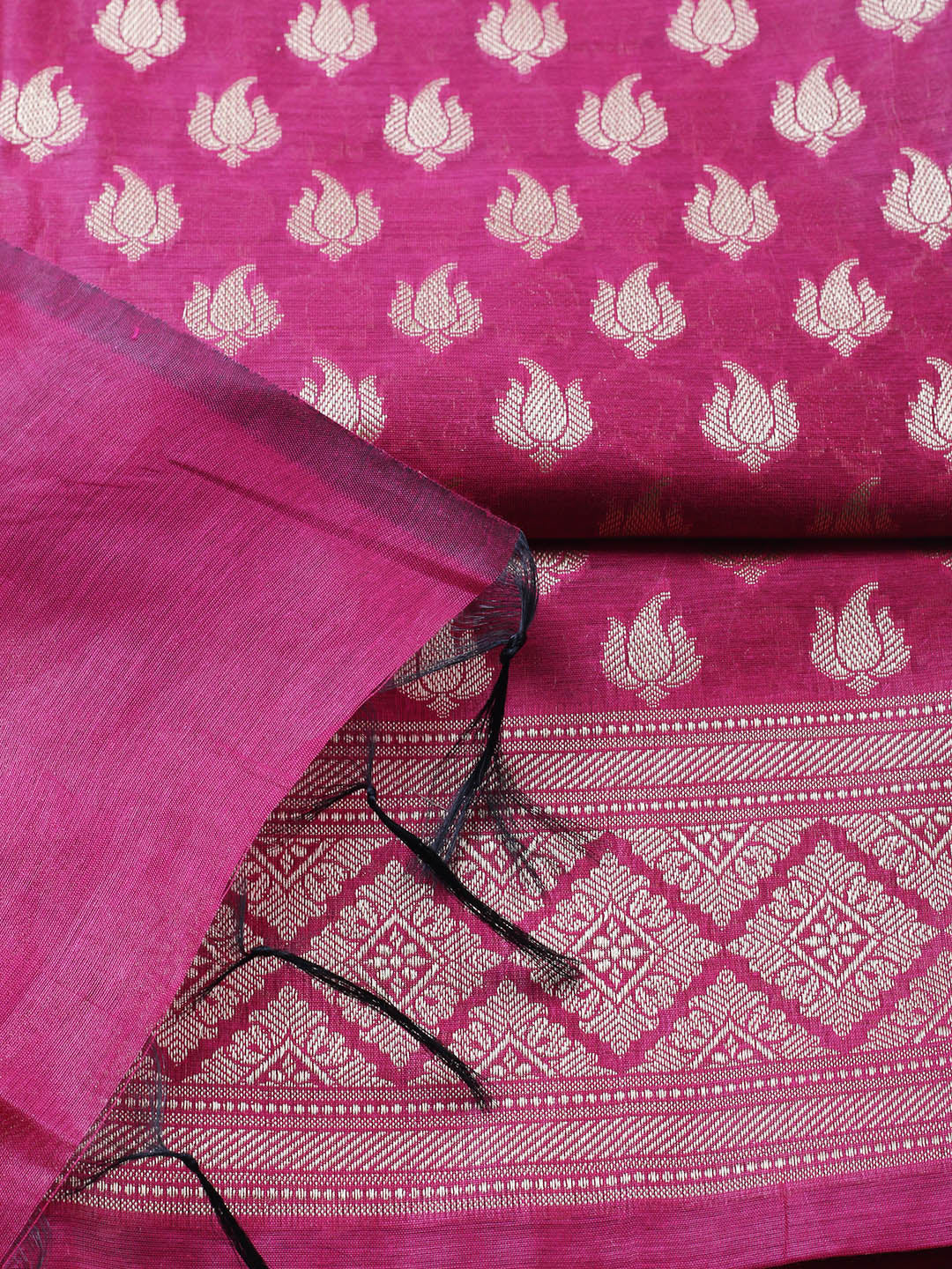 Banarasi Chanderi Unstitched Suit With Pant &amp; Dupatta