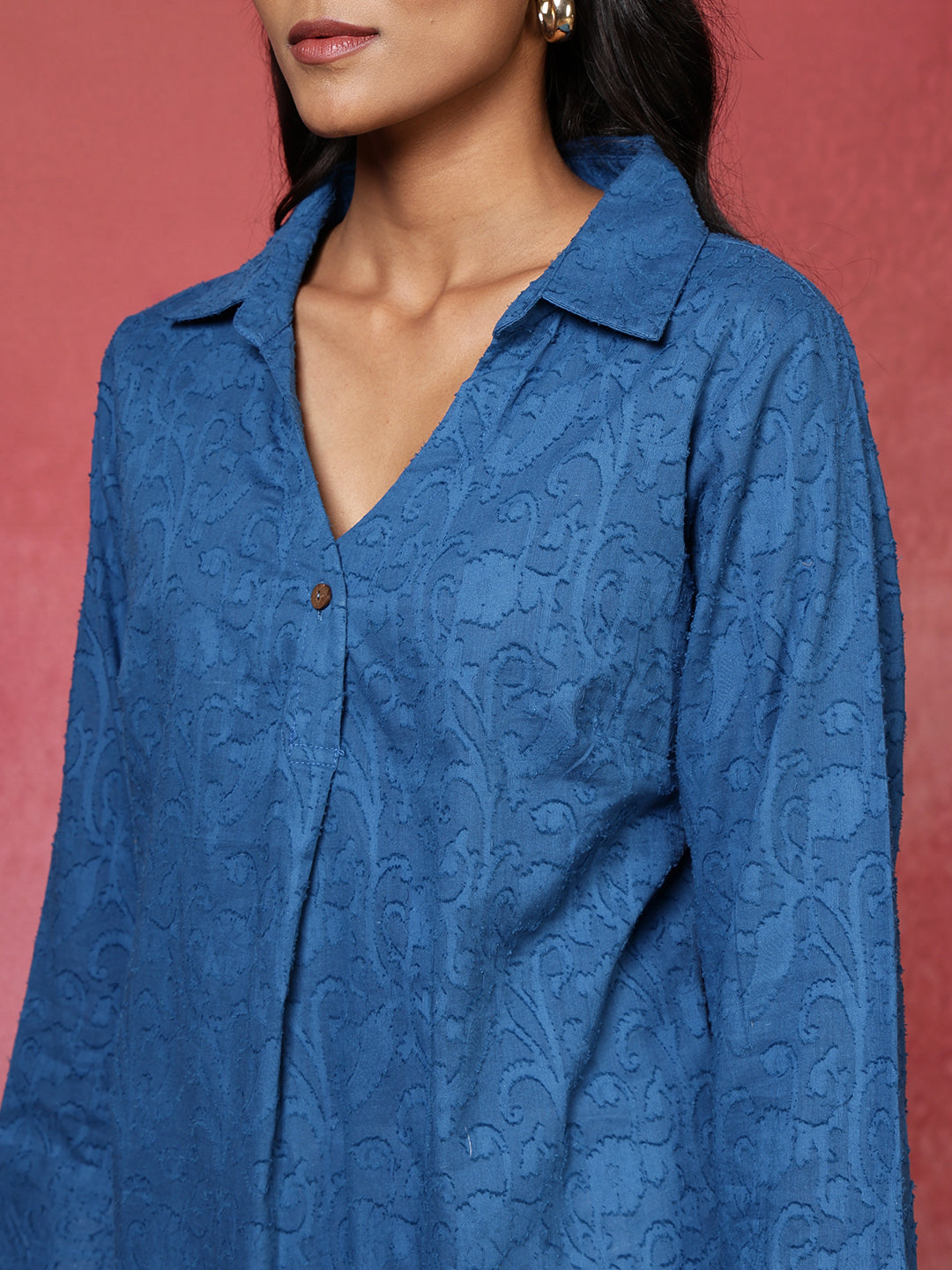 Plain Cotton Blend Kurta
