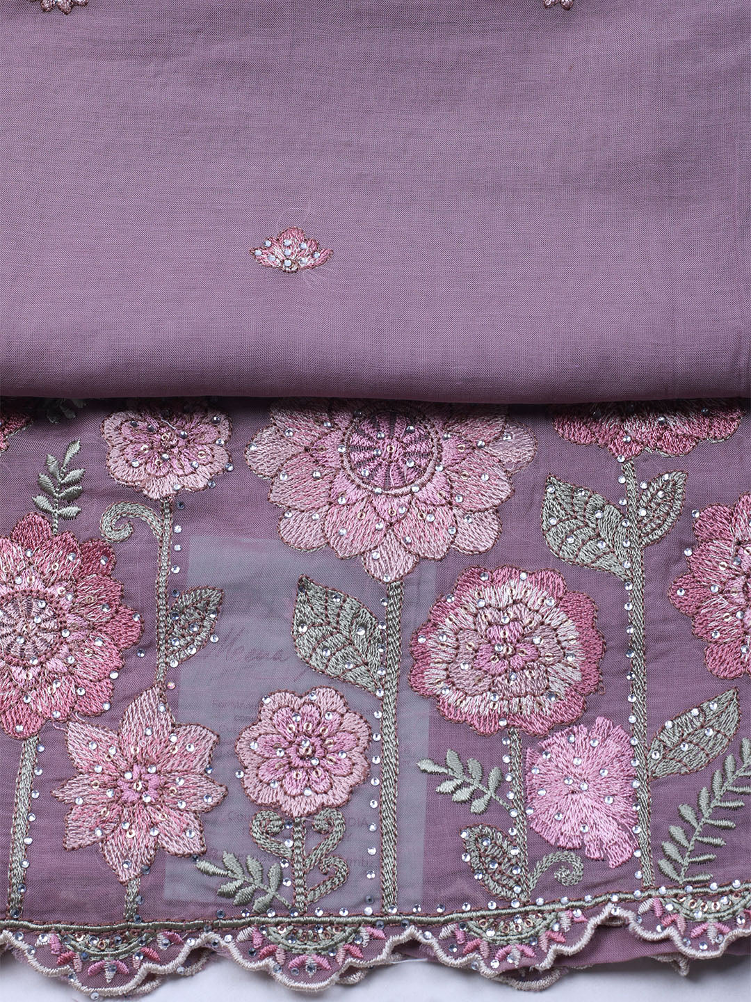 Embroidered Cotton Blend Unstitched Suit With Dupatta