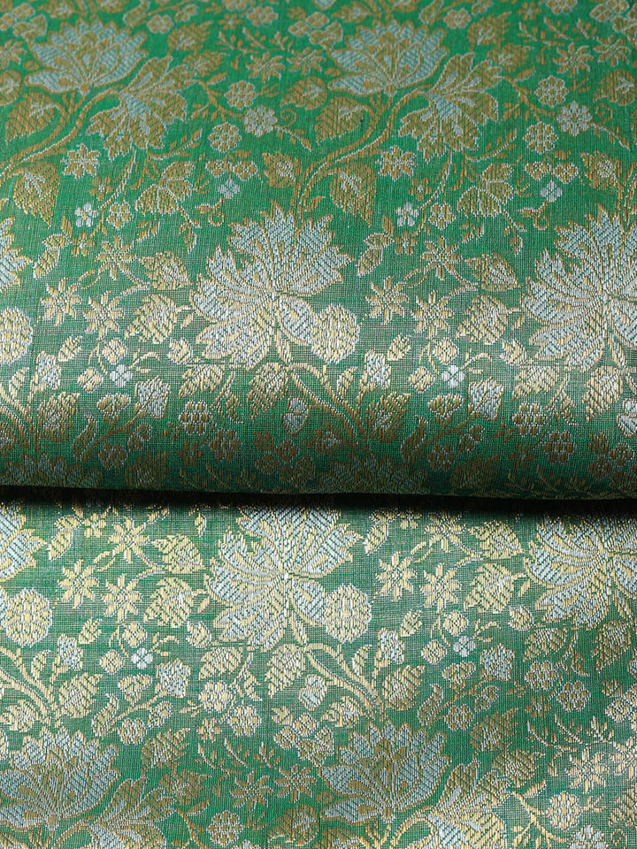 Banarasi Chanderi Unstitched Suit With Pant &amp; Dupatta