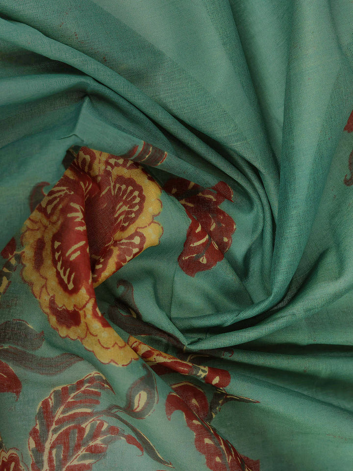 Printed Cotton Blend Kurta With Pant &amp; Dupatta