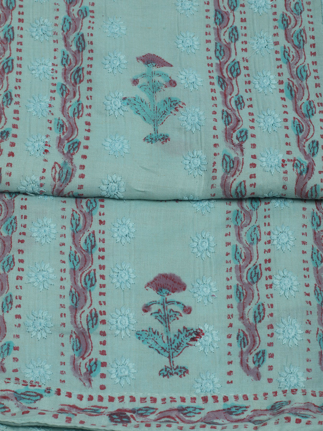Printed Cotton Unstitched Suits Printed Suit With Pant &amp; Dupatta