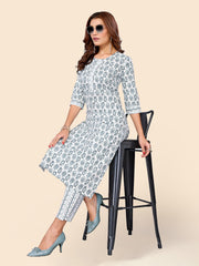 Printed Cotton Kurta Set