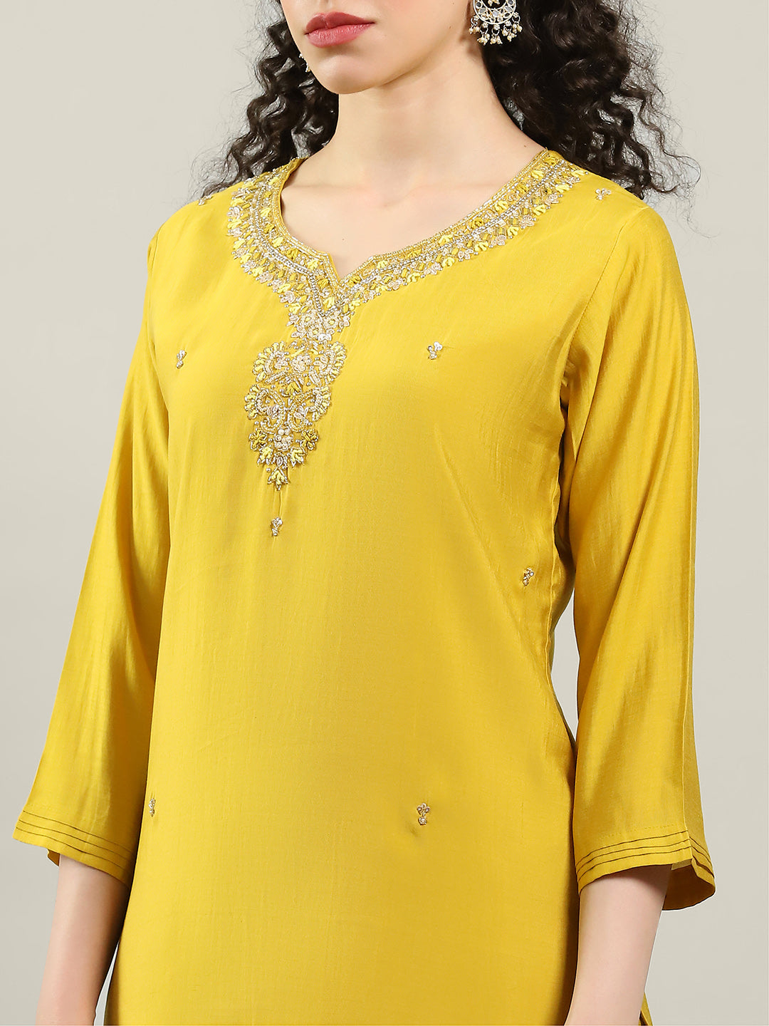 Printed Cotton Blend Kurta With Pants & Dupatta