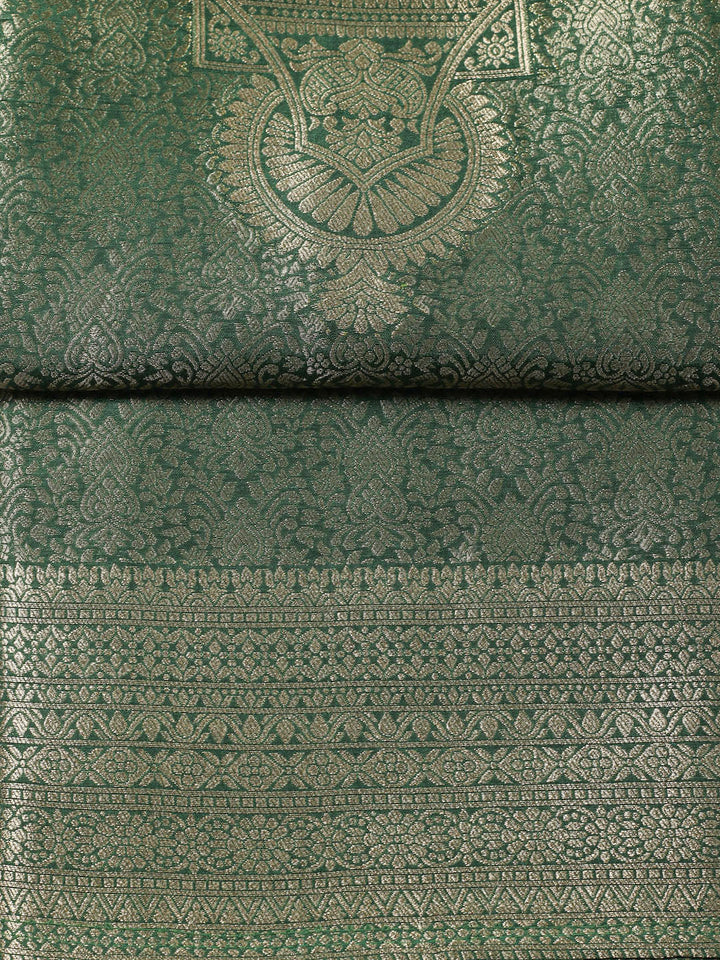 Embroidered Chanderi Unstitched Suit With Pant &amp; Dupatta