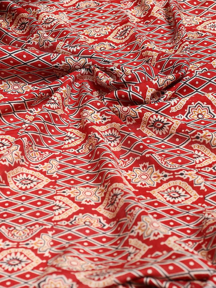Digital Printed Cotton Blend Woven Saree