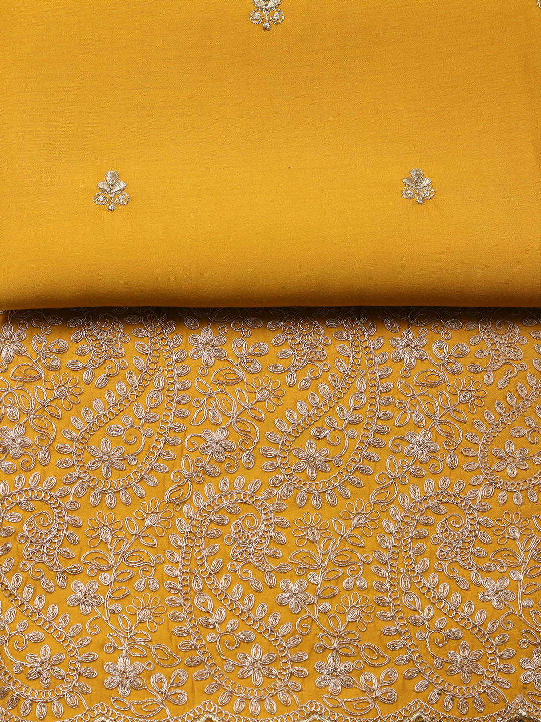 Woven Design Chanderi Unstitched Suit With Pant &amp; Dupatta
