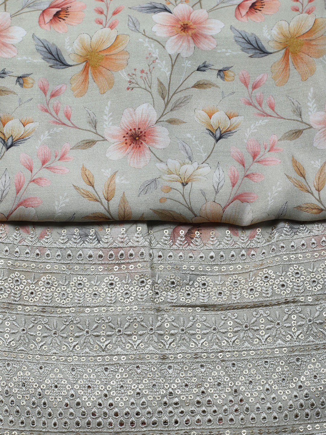 Printed Muslin Unstitched Suit With Dupatta