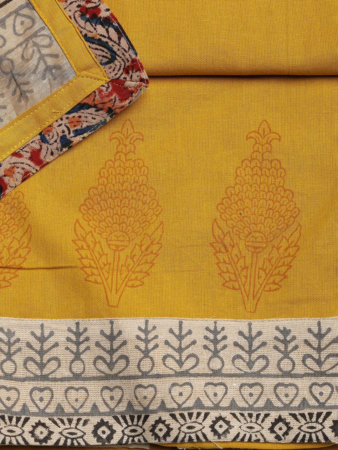 Neck Embroidered Cotton Blend Unstitched Suit With Dupatta