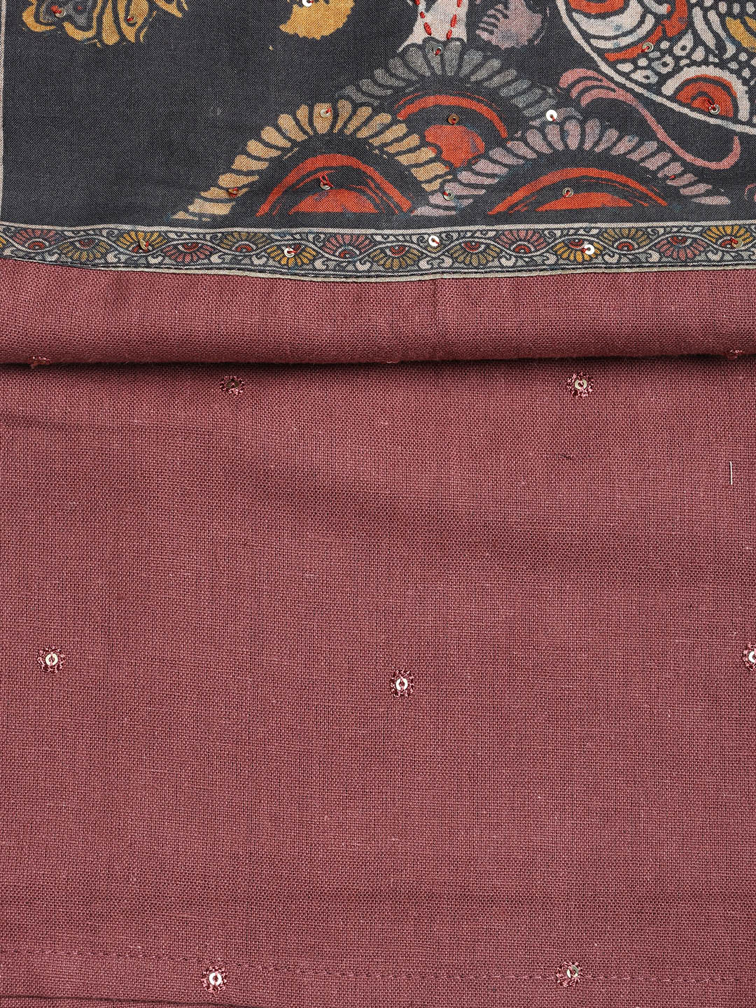Printed Cotton Blend Unstitched Suit With Dupatta