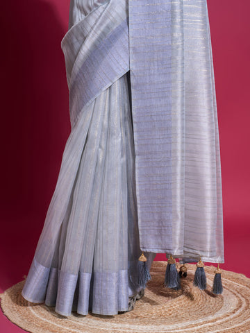 Zari Booti Woven Organza Woven Saree