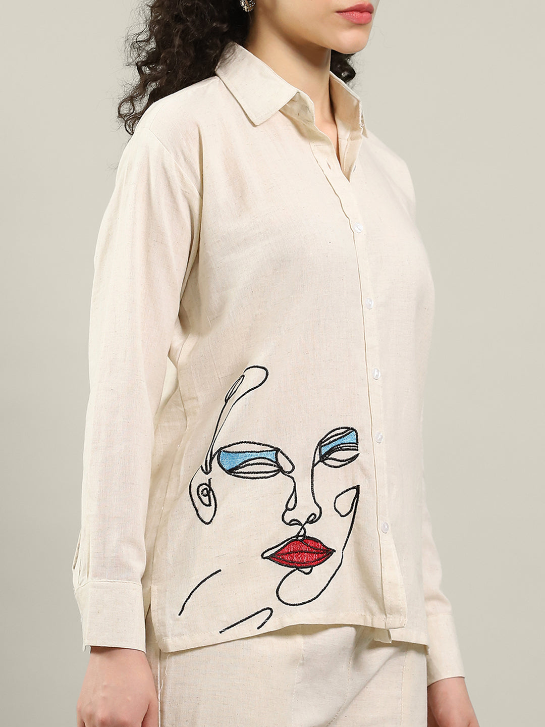 Printed Cotton Blend Kurta With Pants