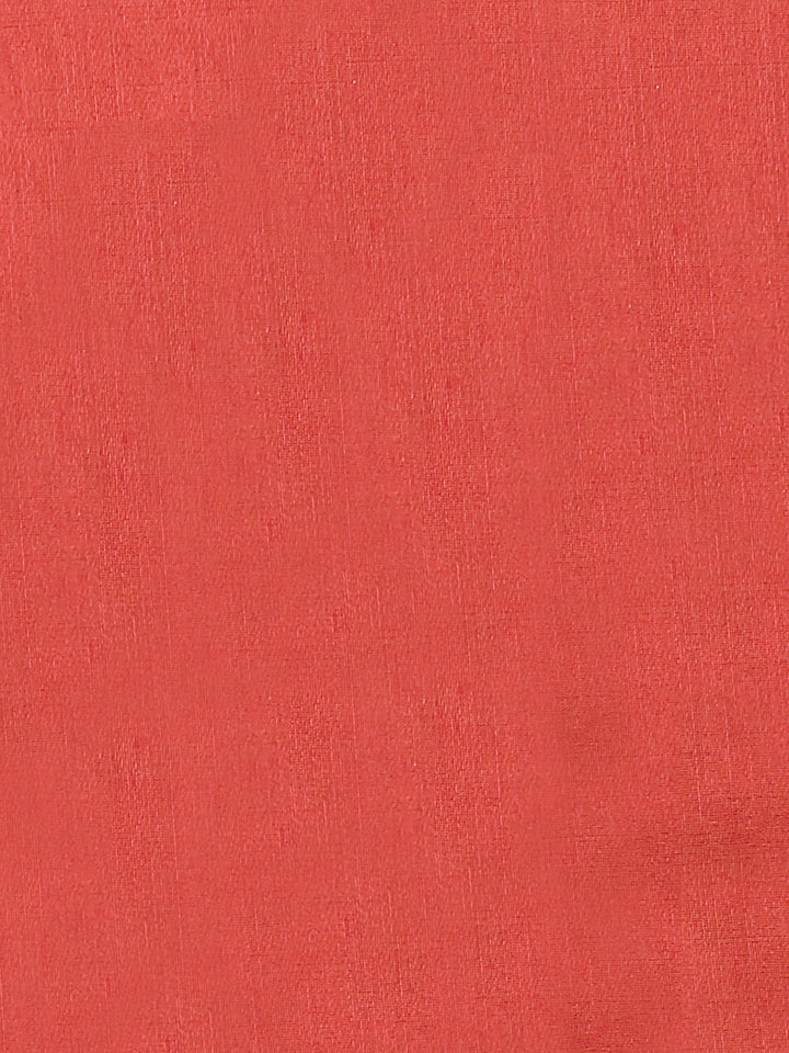 Rust Woven Design Chanderi Unstitched Dress Material