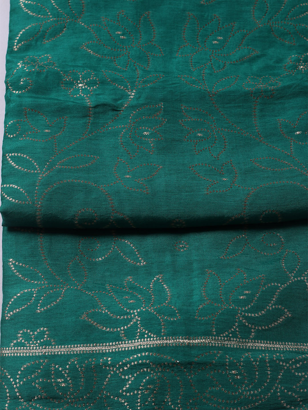 Woven Design Chanderi Unstitched Kurta With Pant &amp; Dupatta