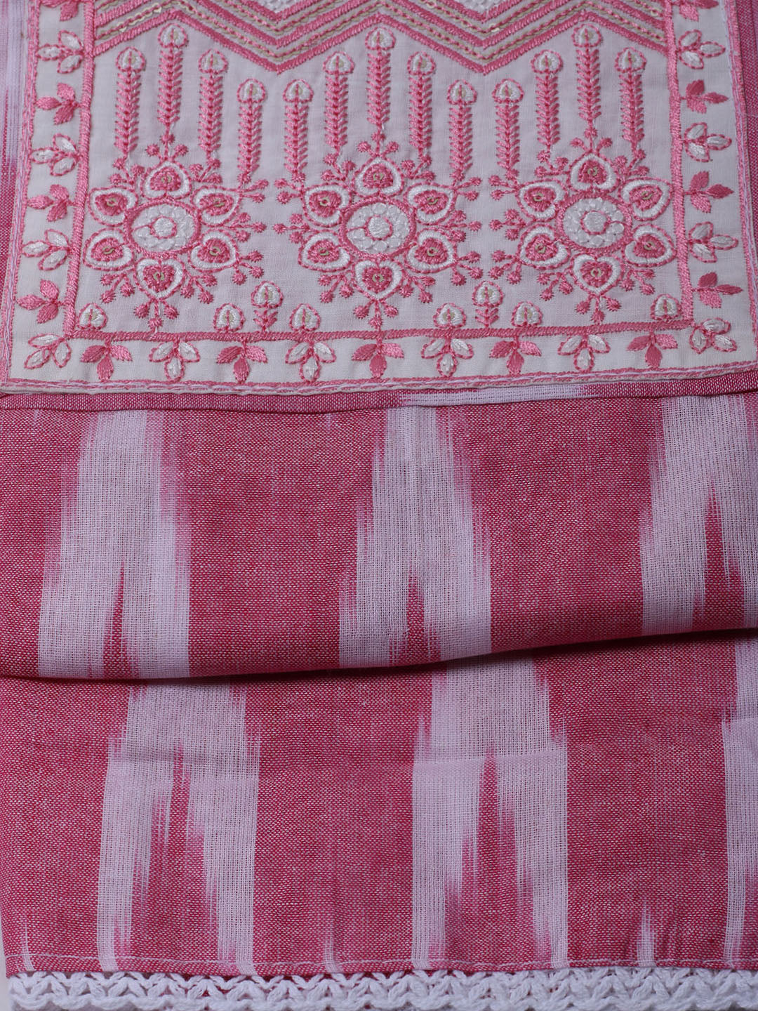 Printed Cotton Blend Unstitched Suit With Dupatta