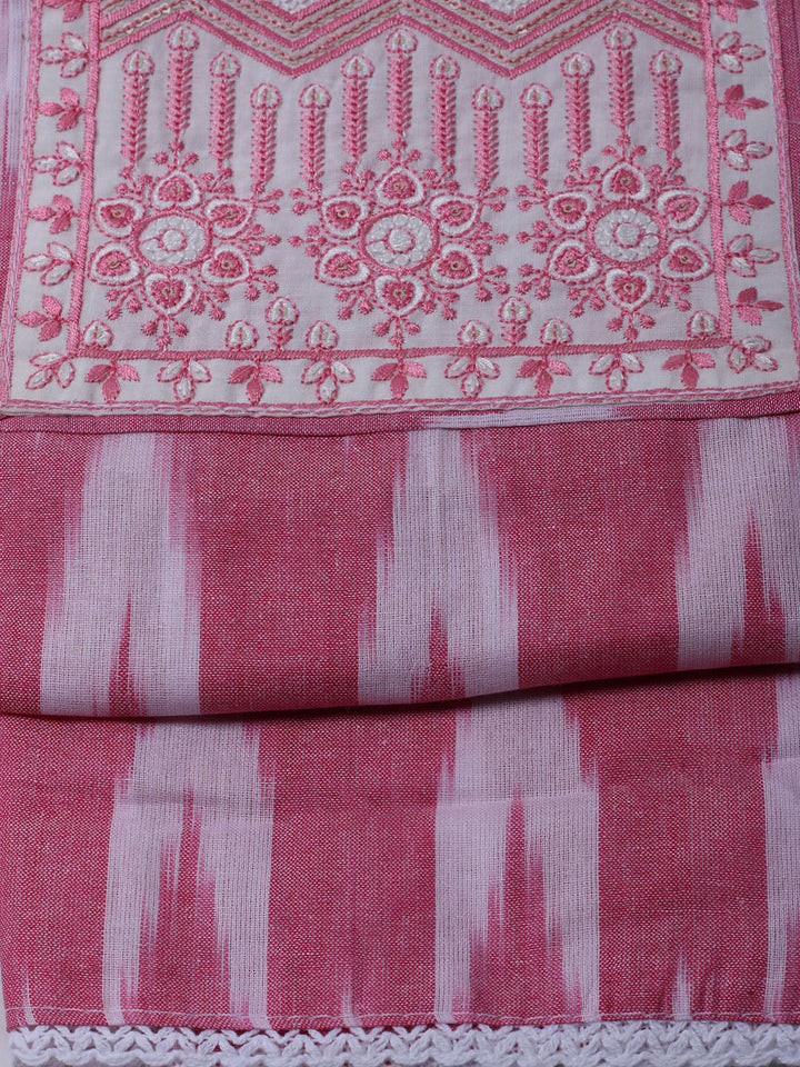 Printed Cotton Blend Unstitched Suit With Dupatta
