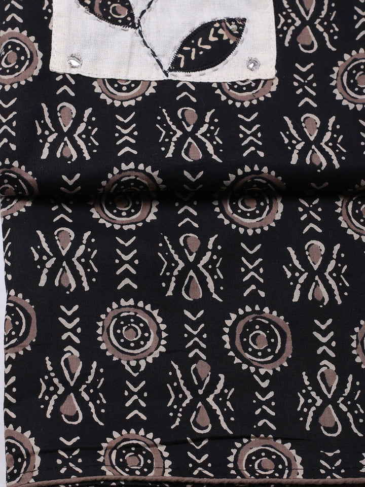 Printed Cotton Blend Unstitched Suit With Pant &amp; Dupatta