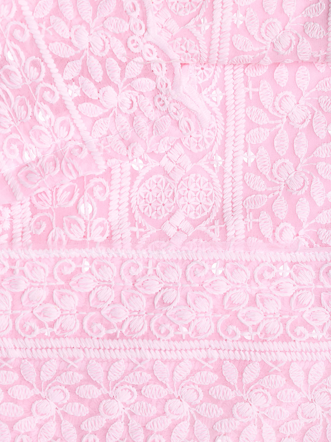 Chikan Work Georgette Unstitched Suit With Dupatta