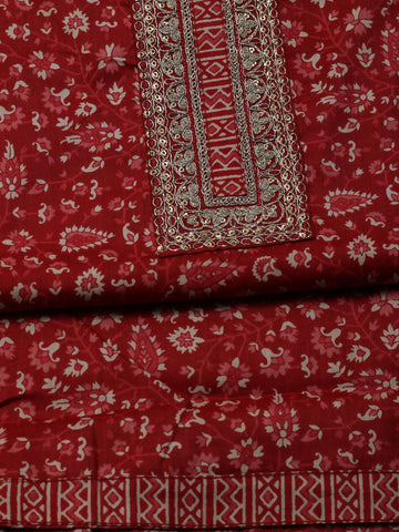 Floral Printed Cotton Unstitched Suit Material