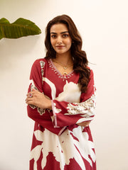 Floral Printed Cotton Kurta With Pants