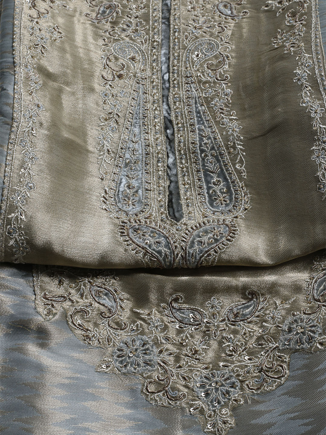 Banarasi Tissue Unstitched Suit With Dupatta