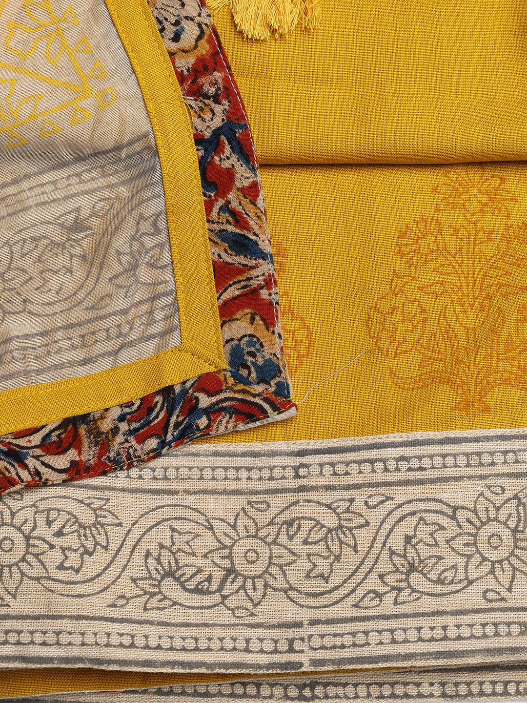 Neck Embroidered Cotton Blend Unstitched Suit With Dupatta