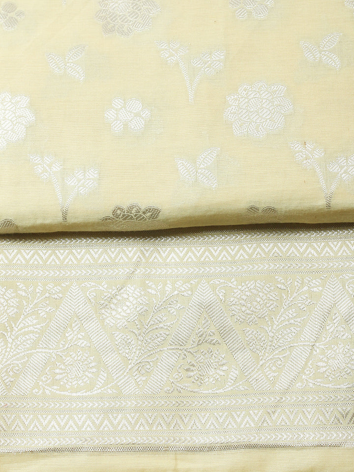 Woven Design Chanderi Unstitched Suit With Pant &amp; Dupatta