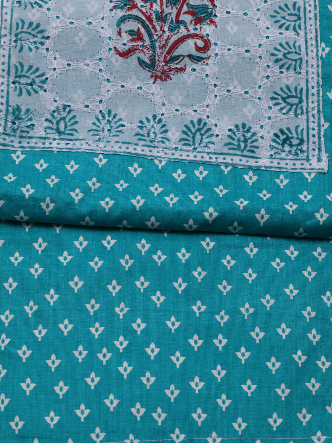 Printed Cotton Blend Unstitched Suit With Dupatta