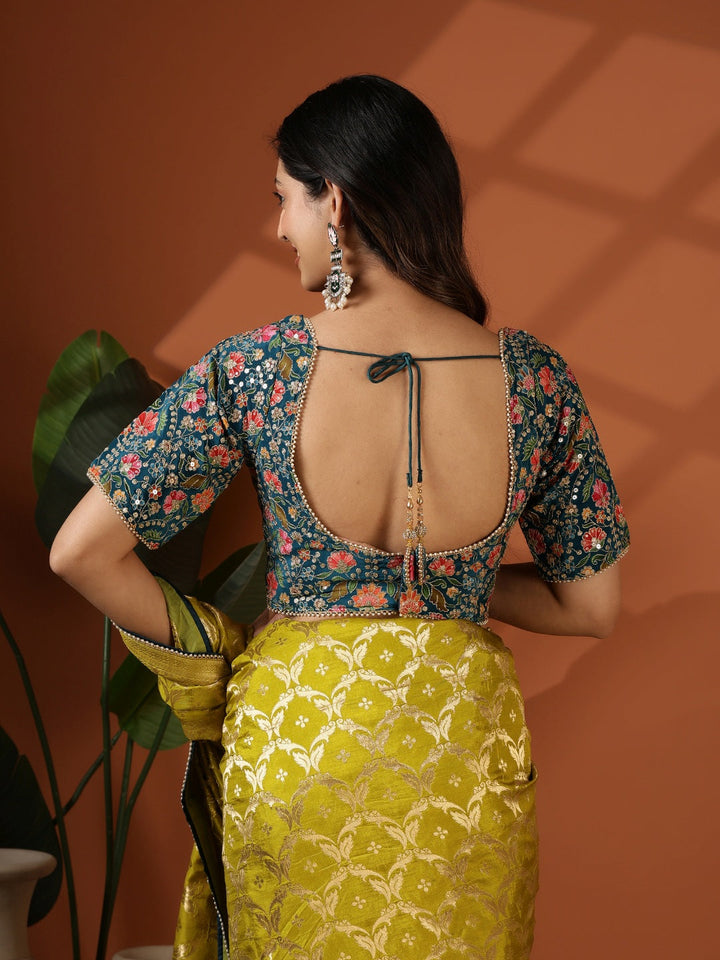 Embroidered Dola Silk Saree