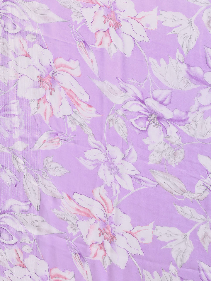 Floral Printed Georgette Saree