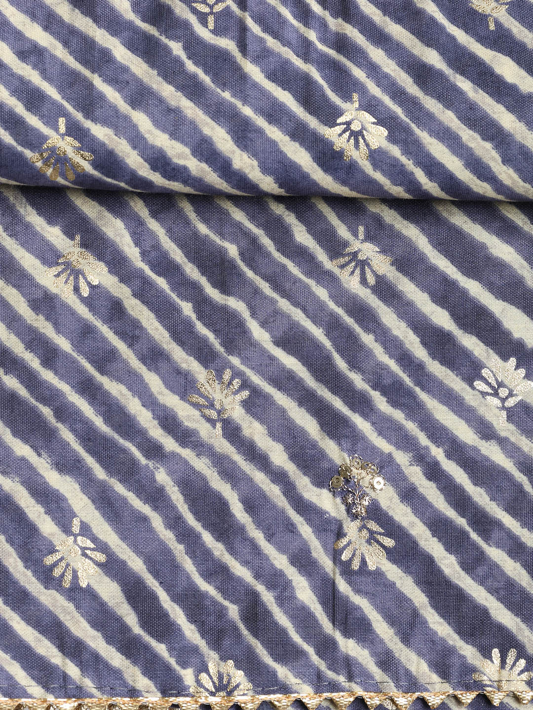 Sequence Work Chanderi Unstitched Suit With Dupatta