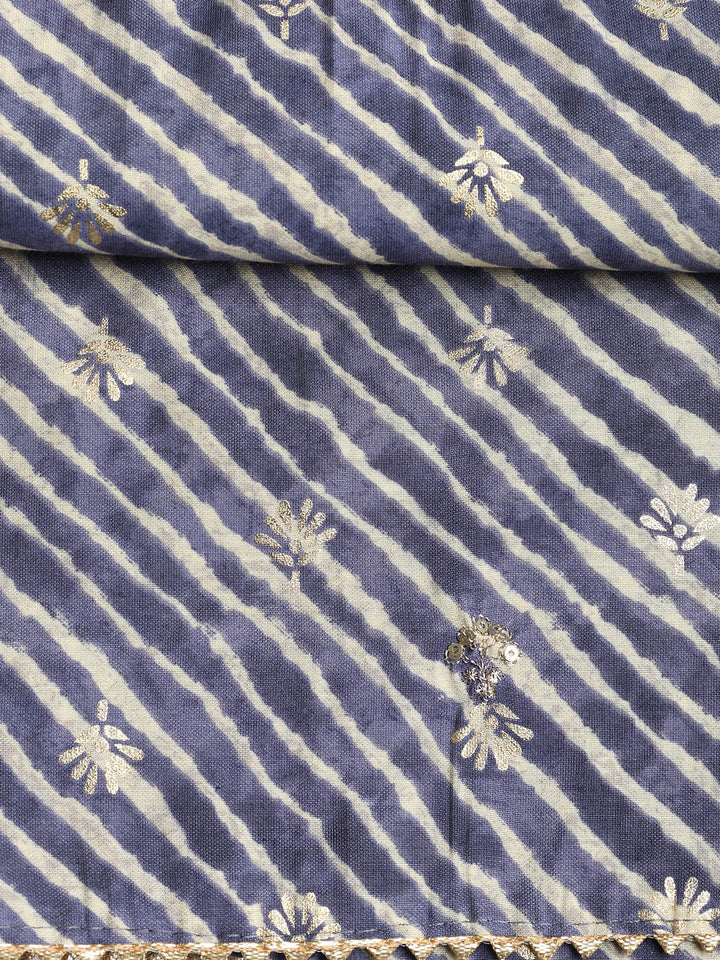 Sequence Work Chanderi Unstitched Suit With Dupatta