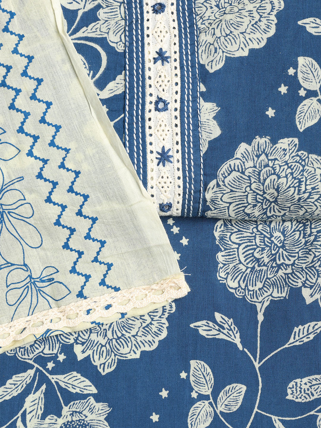 Printed Cotton Printed Unstitched Suit With Dupatta