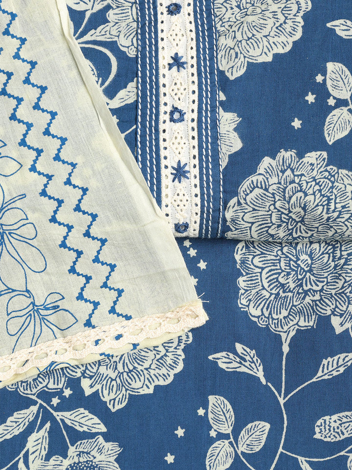 Printed Cotton Printed Unstitched Suit With Dupatta