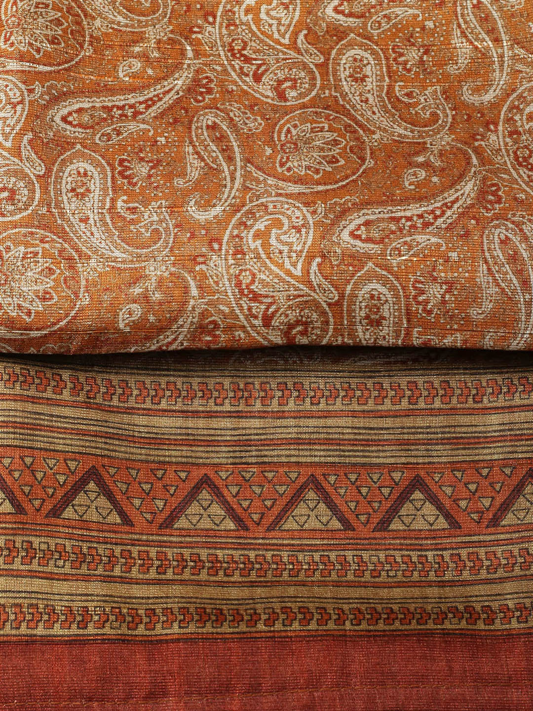 Printed Chanderi Unstitched Suit With Pant &amp; Dupatta