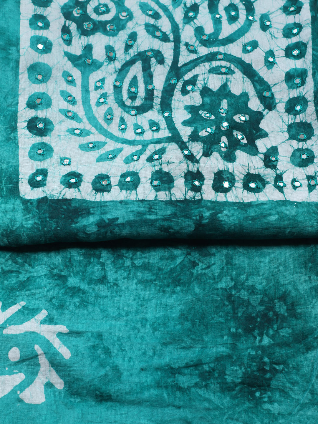 Embroidered Cotton Blend Unstitched Suit With Pant &amp; Dupatta