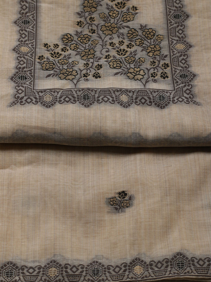 Woven Design Chanderi Unstitched Suit With Dupatta