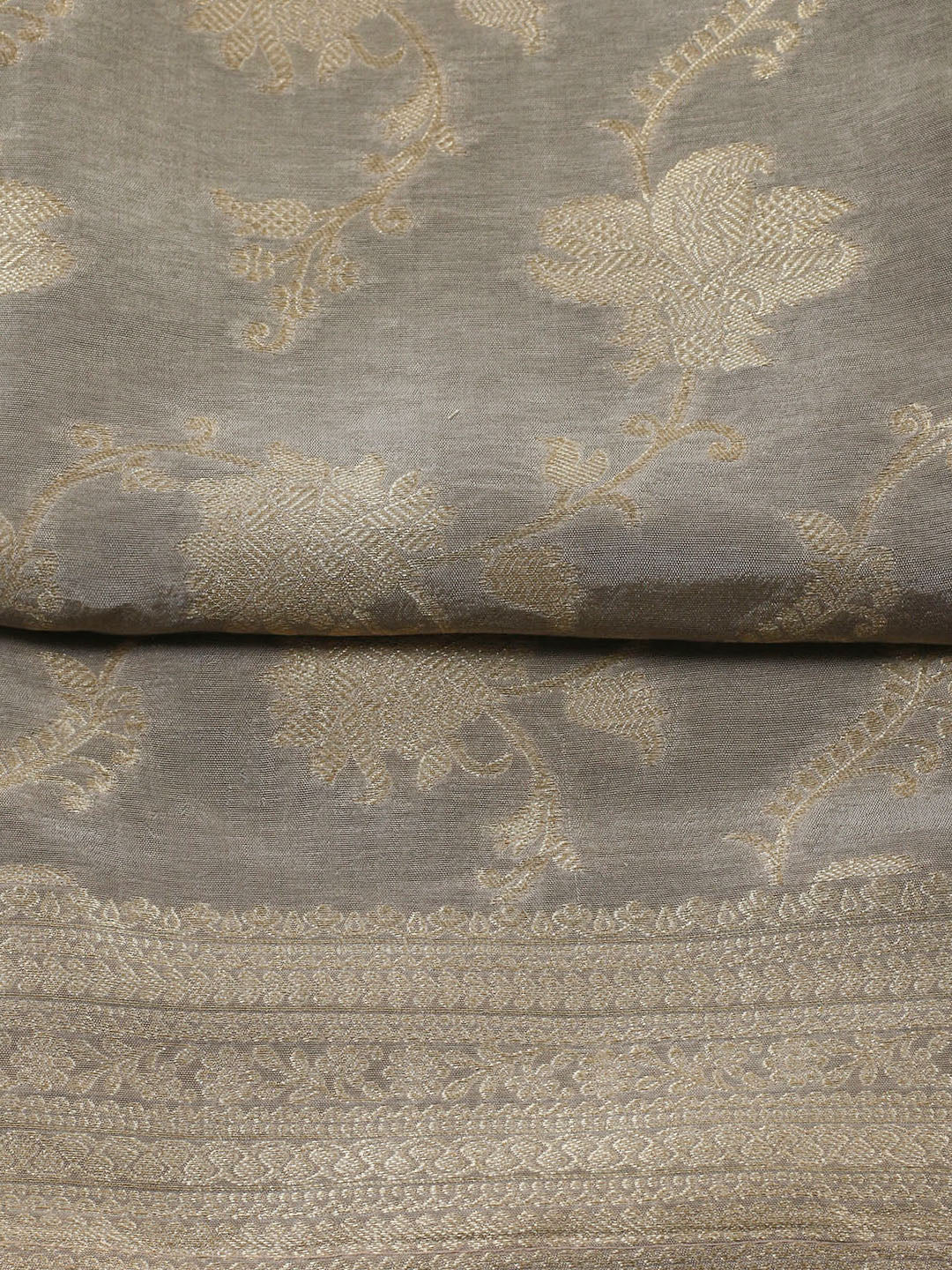 Woven Design Chanderi Unstitched Suit With Pant Dupatta