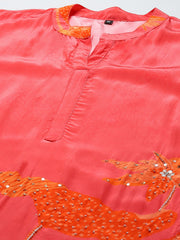 Printed Crepe Kurta With Pants