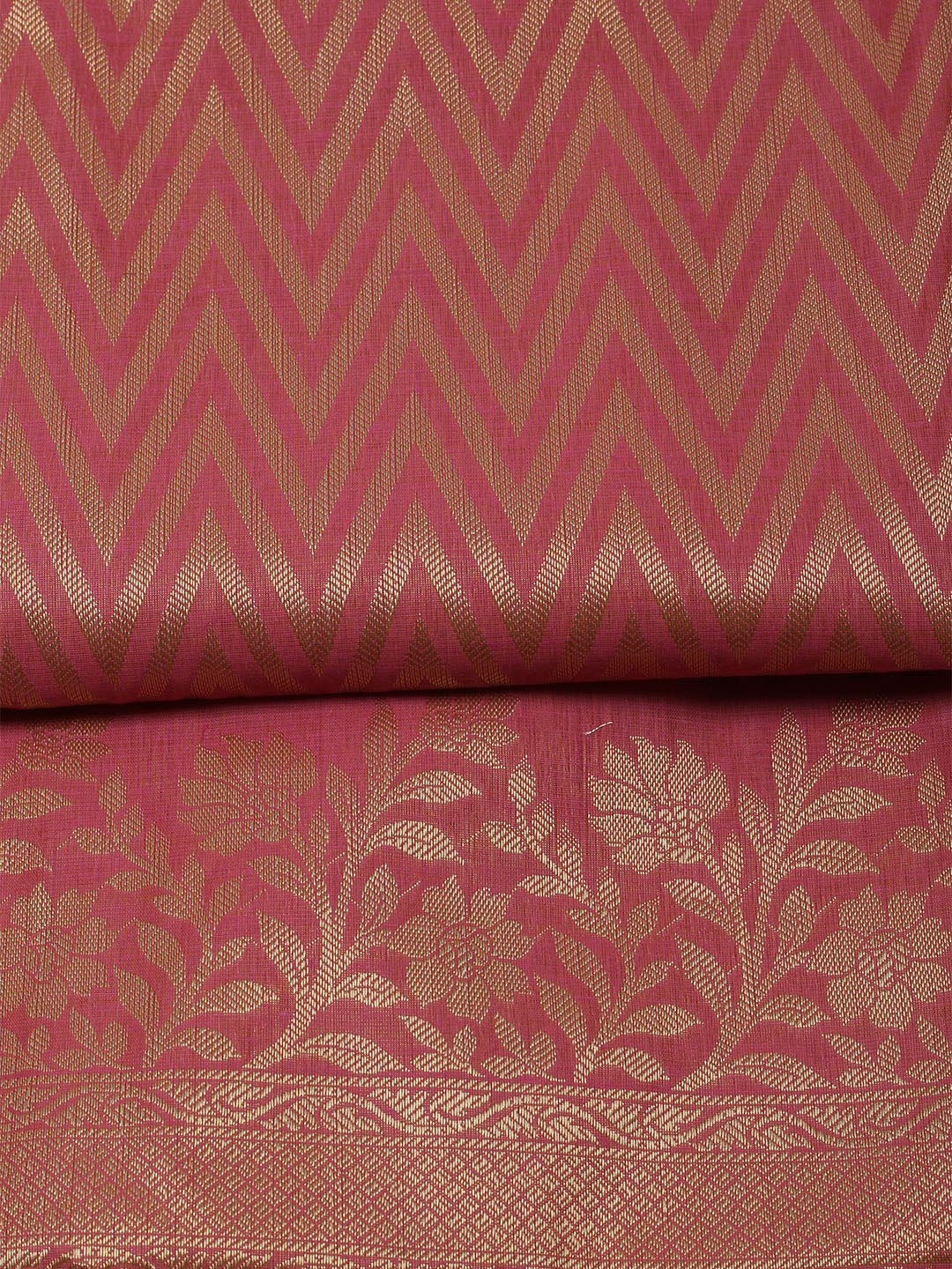 Printed Chanderi Unstitched Suit With Dupatta