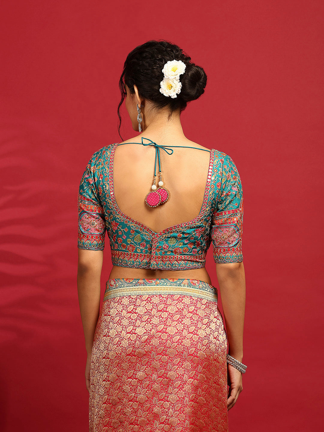 Embroidered Dola Silk Saree