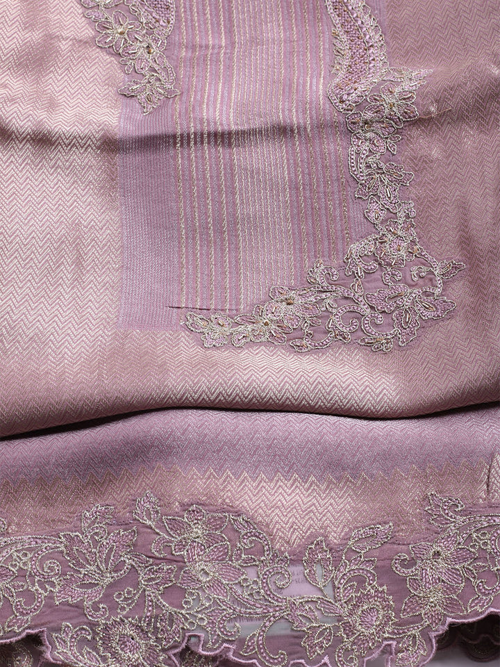 Woven Design Tissue Unstitched Suit With Dupatta