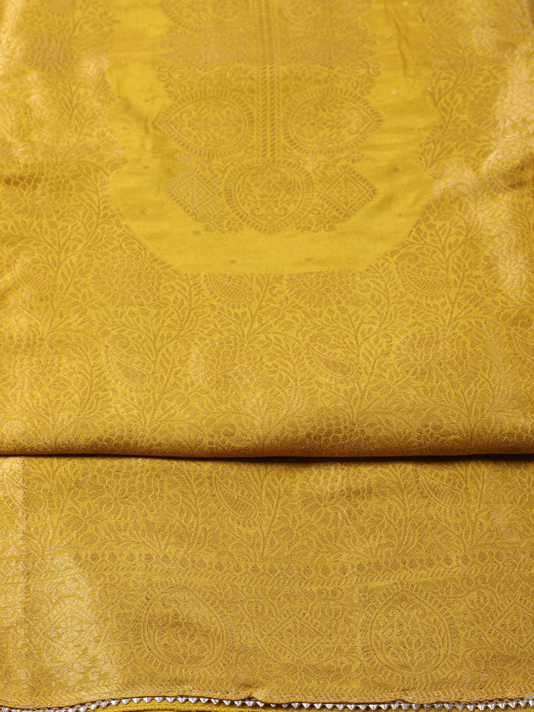 Woven Design Chanderi Unstitched Suit With Pant &amp; Dupatta