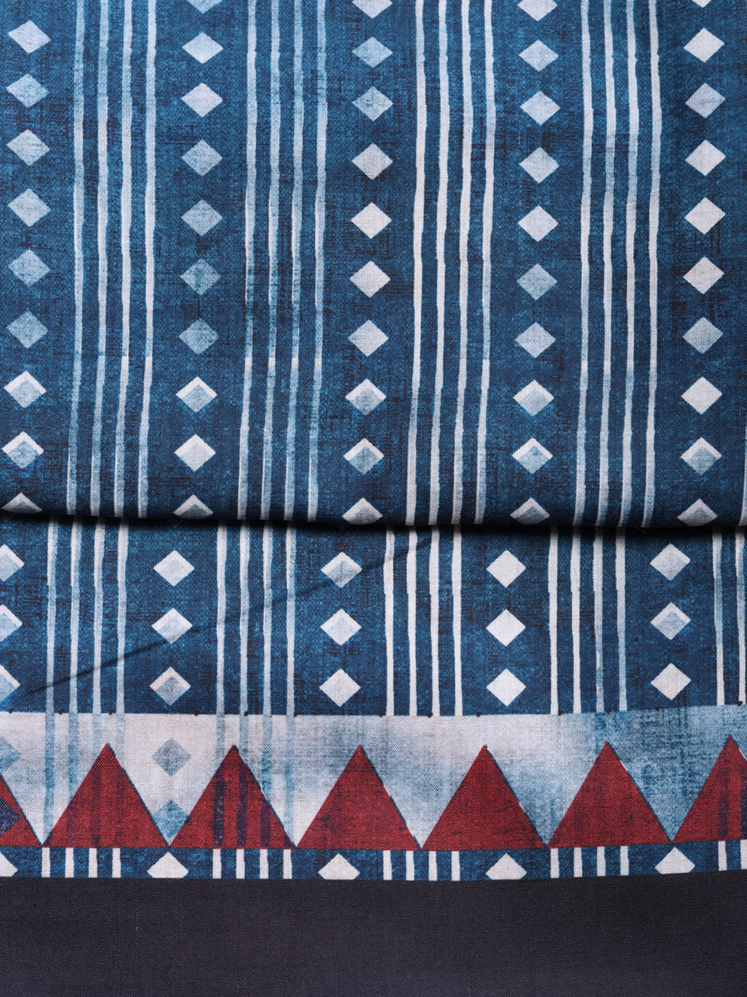 Printed Cotton Blend Unstitched Suit With Pant &amp; Dupatta