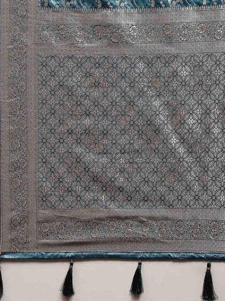 Embroidered Satin Saree