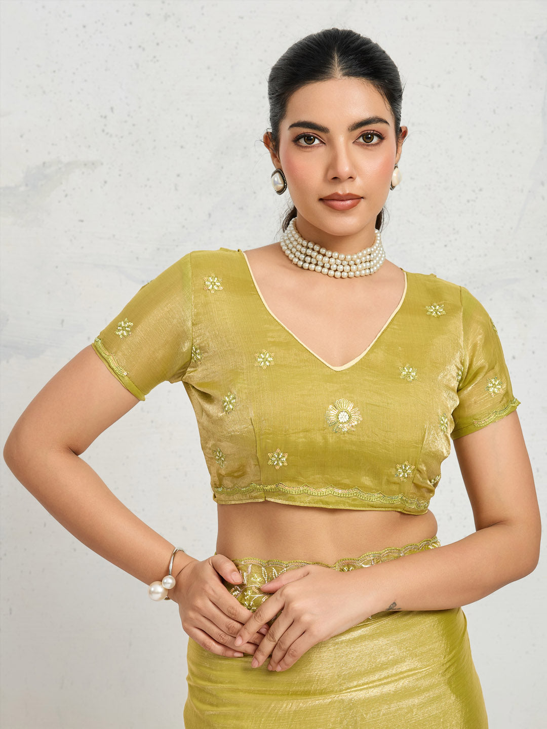 Embroidered Chiffon Saree