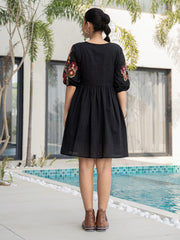 Resham Embroidered Cotton Blend Dress
