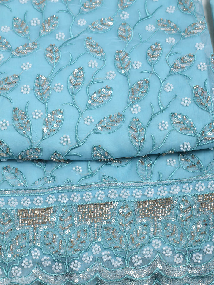 Embroidered Chiffon Unstitched Suit With Dupatta