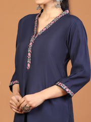 Plain Chanderi Kurta With Pants